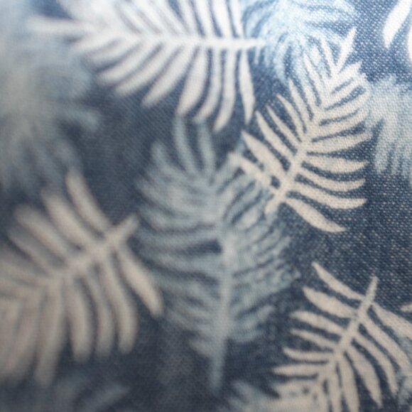 Rue saint patrick blue white feather leaves button down 100% cotton size M - Picture 10 of 10